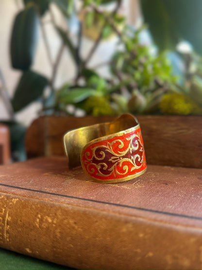 1970s Brass Zodiac Cancer Cuff