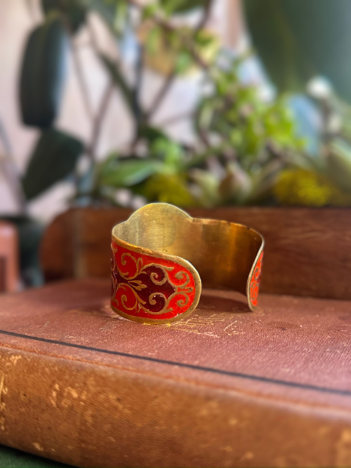 1970s Brass Zodiac Cancer Cuff
