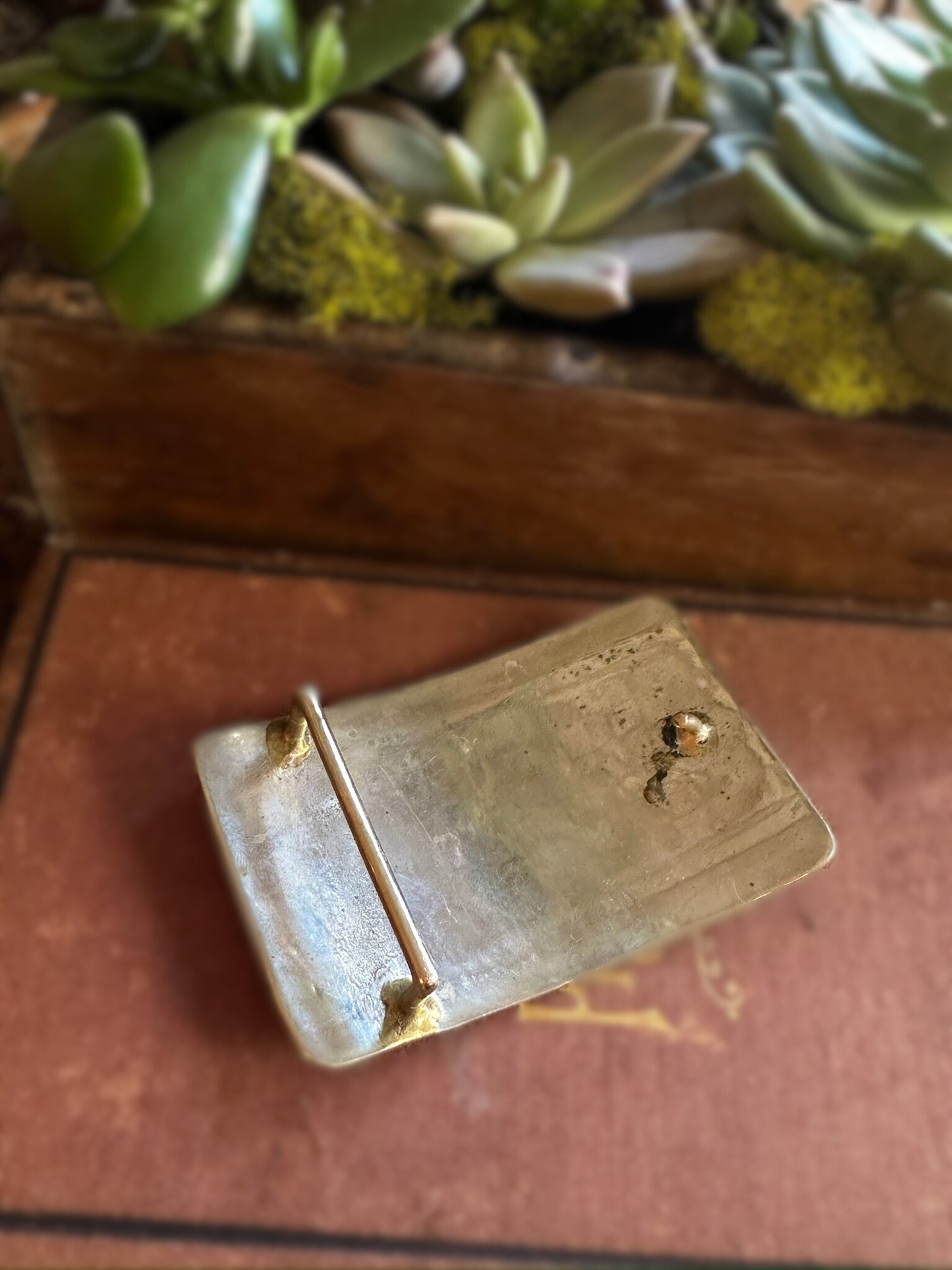 1980s Turquoise Chip Belt Buckle