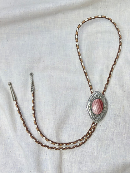 1970s Sterling and Agate Bolo Tie