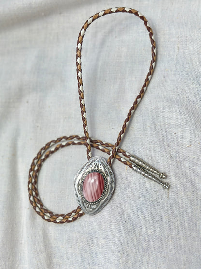 1970s Sterling and Agate Bolo Tie