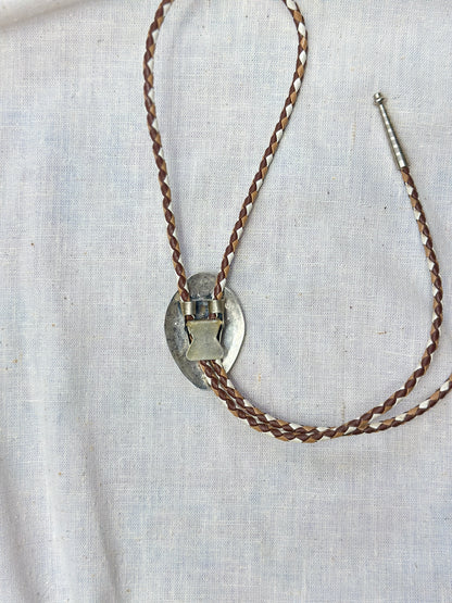 1970s Sterling and Agate Bolo Tie