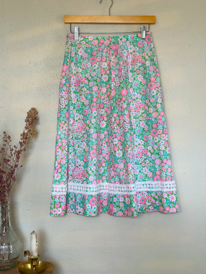 1970s The Lilly Floral Skirt
