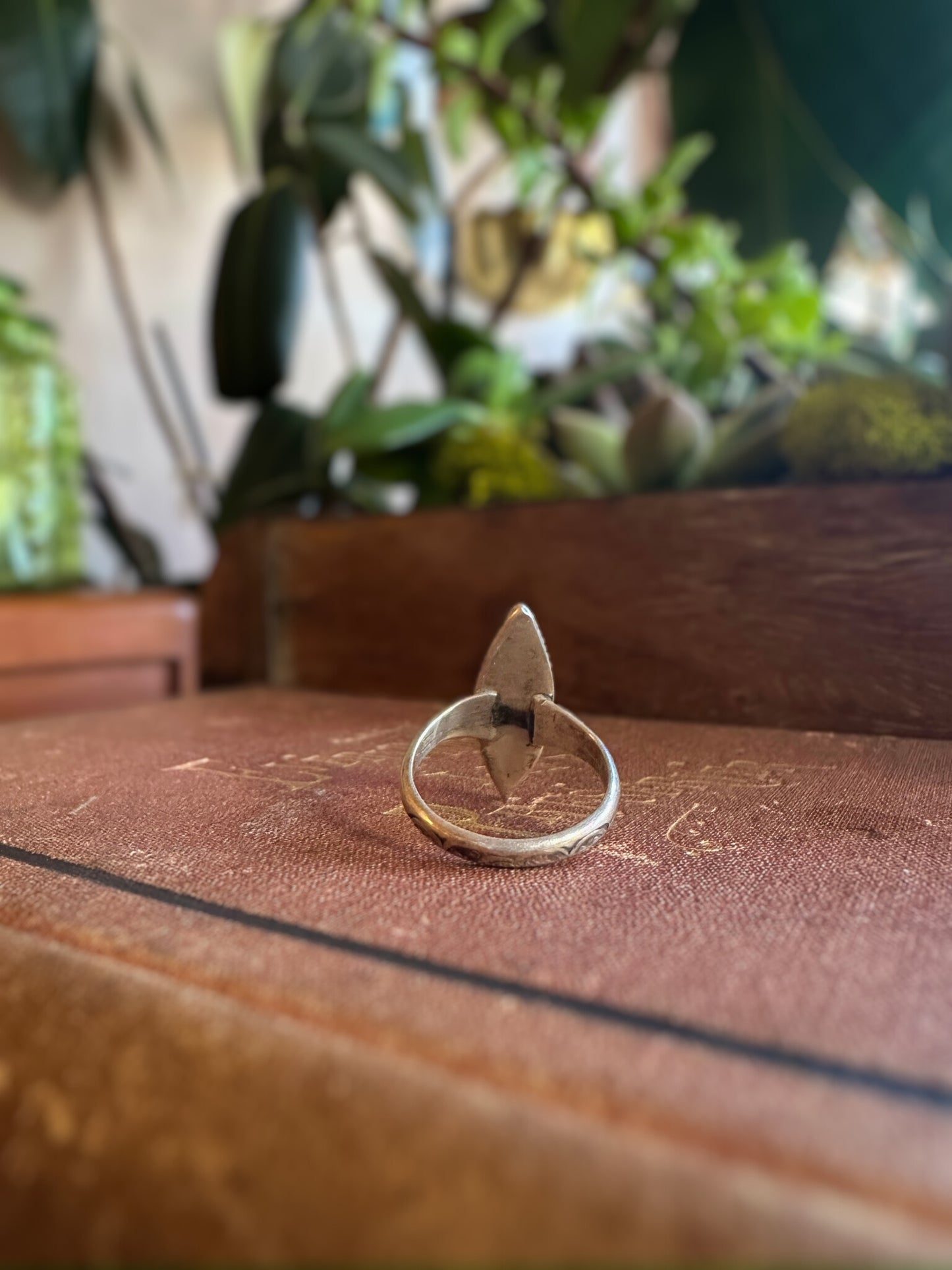 Navajo Crushed Stone Marquise Ring (Size 8.5)