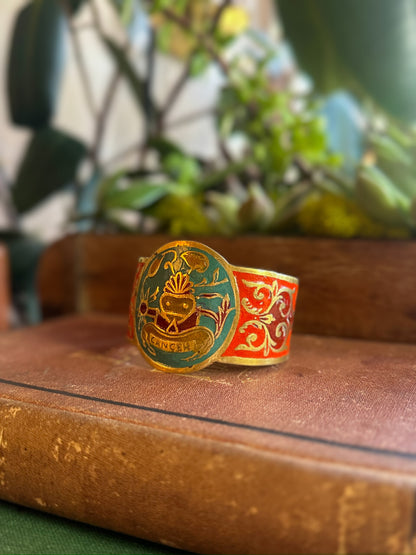 1970s Brass Zodiac Cancer Cuff