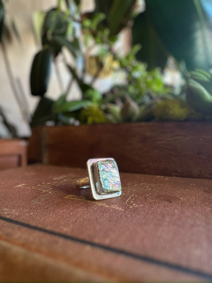 Mexican Abalone Framed Ring (Size 6)
