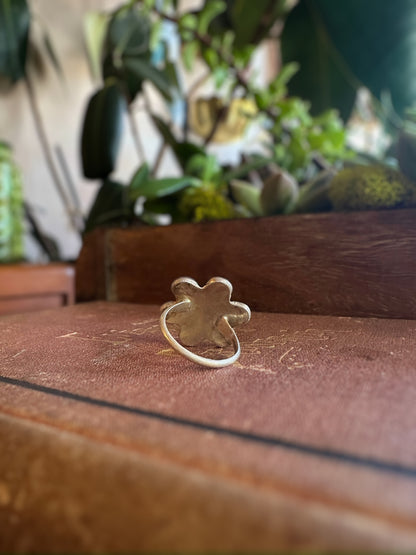 Zuni Turquoise Petit Point Flower Ring (Size 6.5)