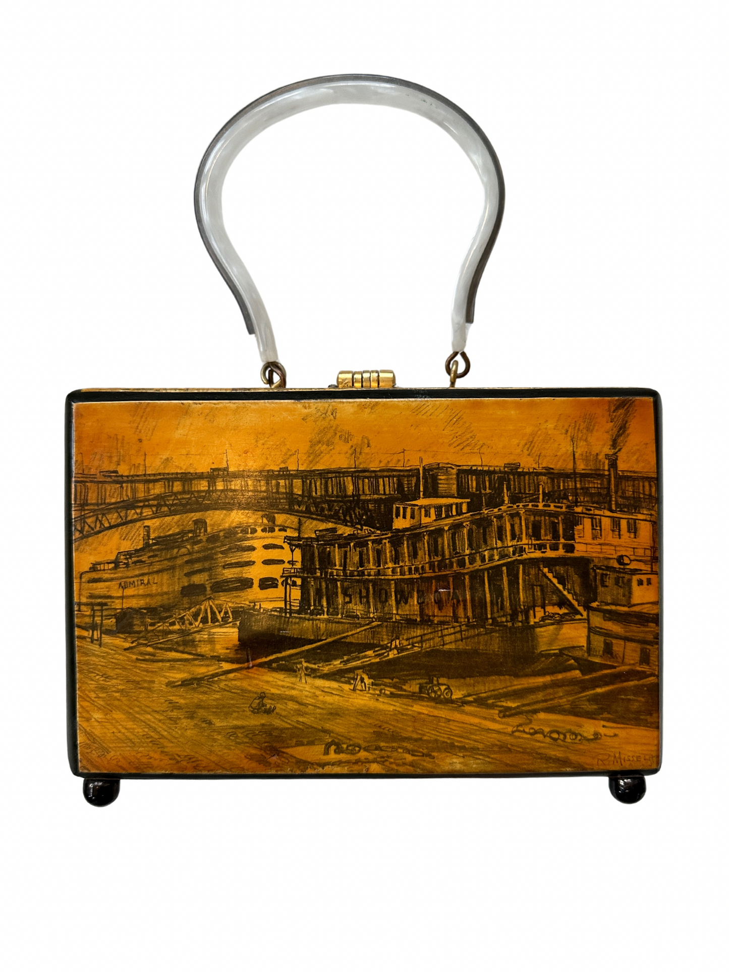 1974 Scenes of St. Louis Decoupage Purse