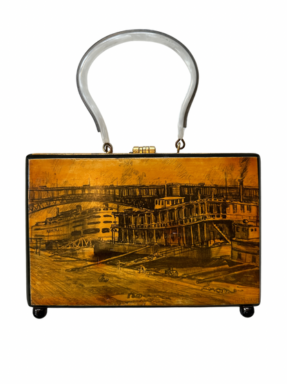 1974 Scenes of St. Louis Decoupage Purse