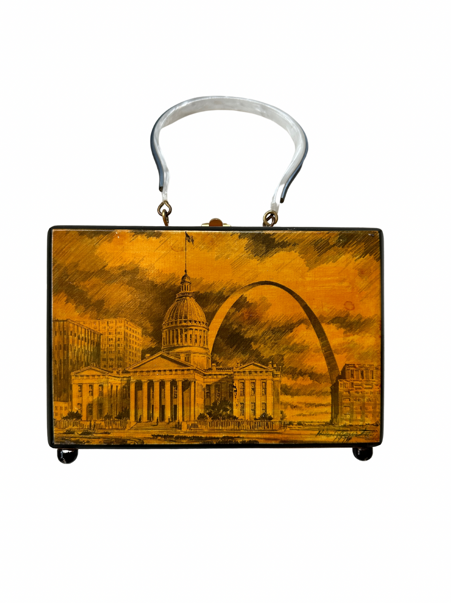 1974 Scenes of St. Louis Decoupage Purse