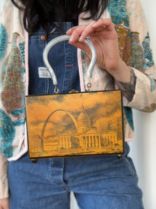 1974 Scenes of St. Louis Decoupage Purse