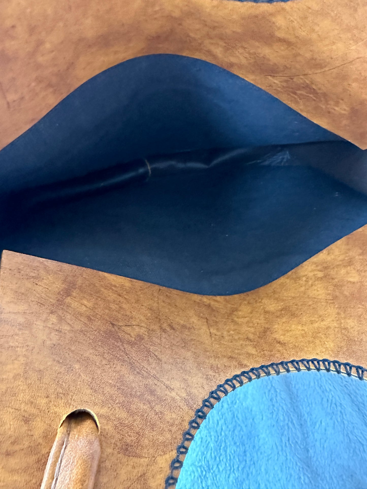 1970s Tooled Leather Patchwork Saddlebag