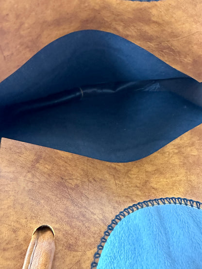 1970s Tooled Leather Patchwork Saddlebag