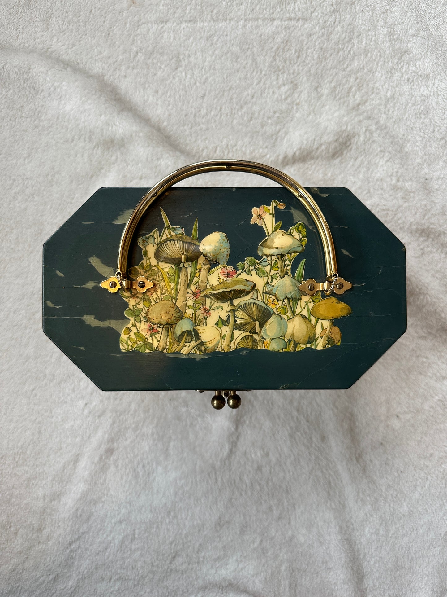 1950s-1960s Mushroom Decoupage Annie Laurie Purse